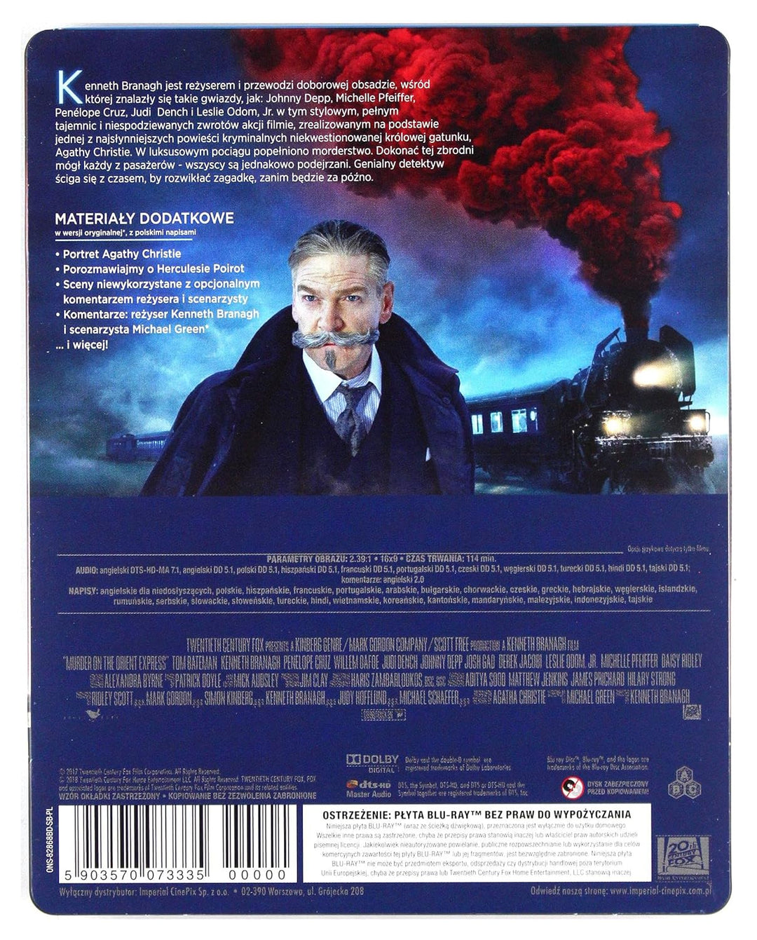 Murder on the Orient Express Steelbook [Blu-Ray] [Region Free] (IMPORT) (Keine deutsche Version), Bl