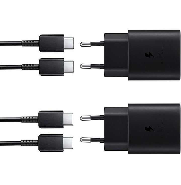 2er-Pack 25W Ladegerät USB C, Schnellladegerät PD 3.0 Ladestecker mit Schnellladekabel 2.0m Netzteil