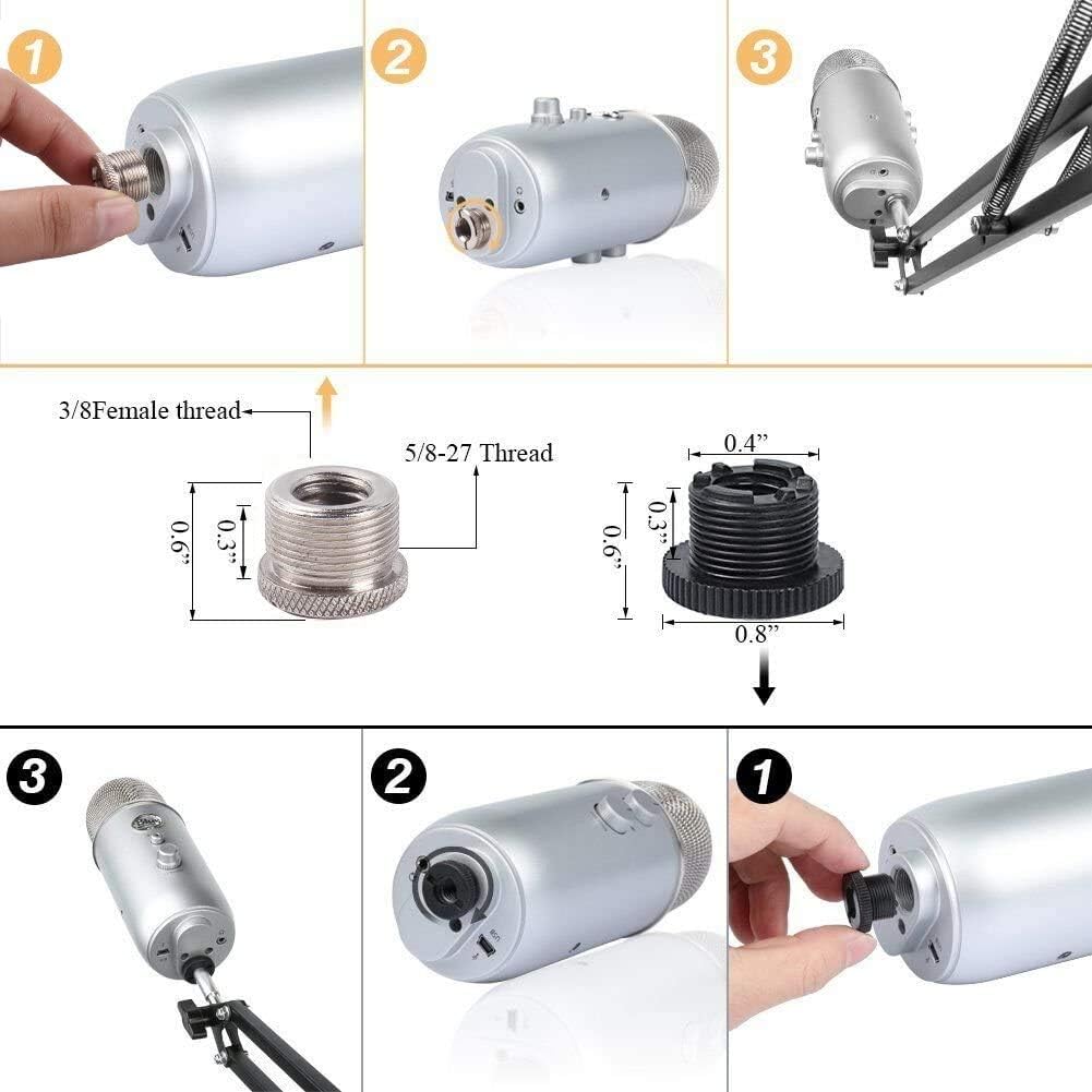 HAUEA einstellbare Mikrofonständer profesionelle Mikrofonhalter Mikrofonarm mit Spinne und Adapter f