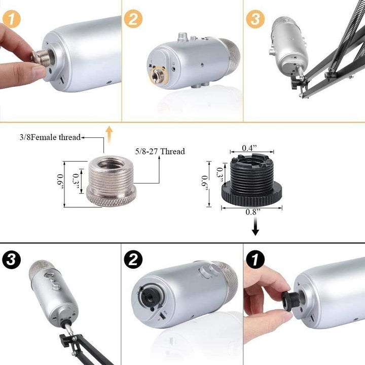 HAUEA einstellbare Mikrofonständer profesionelle Mikrofonhalter Mikrofonarm mit Spinne und Adapter f