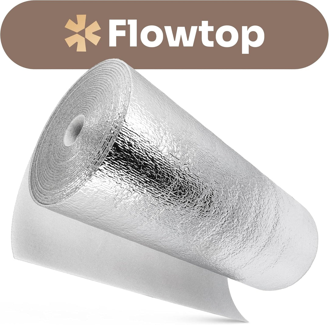 FLOWTOP Heizkörper Reflexionsfolie 10 m x 0,5 m | Isolierfolie Wandisolierung Reflexionsplatte Refle
