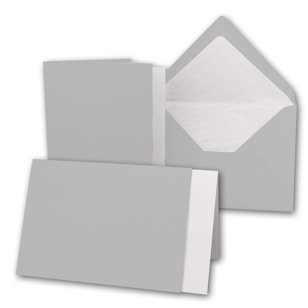75x Karten-Set DIN B6-12 x 17 cm - 120 x 170 mm - Falt-Karten mit Brief-Umschlägen & Einlege-Blätter