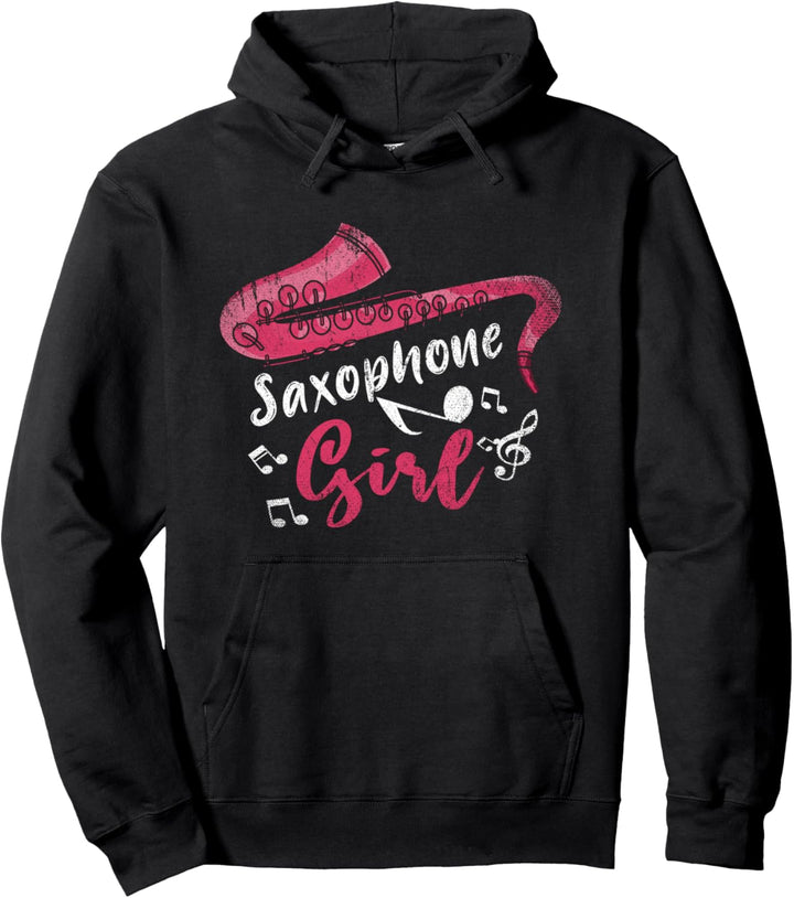 Jazz Musik Noten Damen Geschenk Saxophon Mädchen Pullover Hoodie