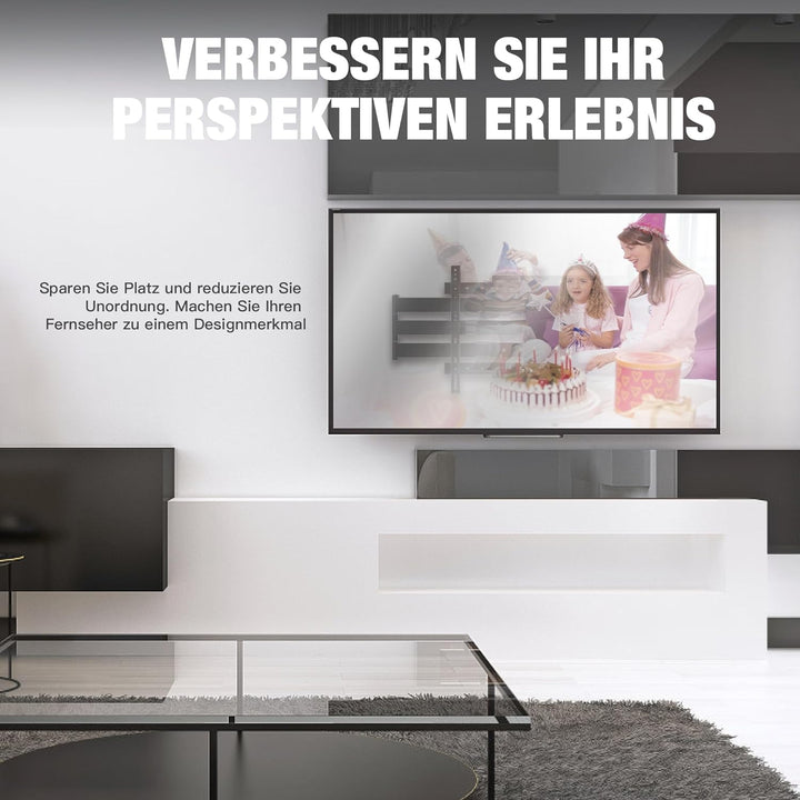 1200mm Wandabstand, Tv Wandhalterung, Langer Schwenkarm, Neigen, Schwenken, Rotieren, Ausziehen, 32-