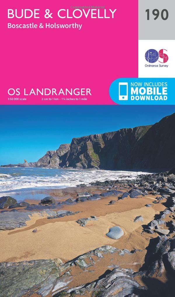 Bude & Clovelly, Boscastle & Holsworthy (OS Landranger Map, Band 190), Karte