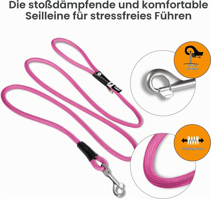 Stretch Comfort Leash Fuchsia M, Fuchsia M