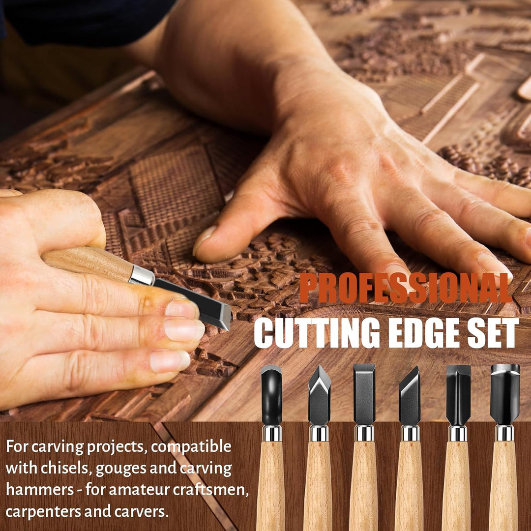 Stechbeitel Set für Holz 6tlg Schnitzwerkzeug für Holz Stemmeisen HolzmeissEl Stecheisen Satz zur Ho
