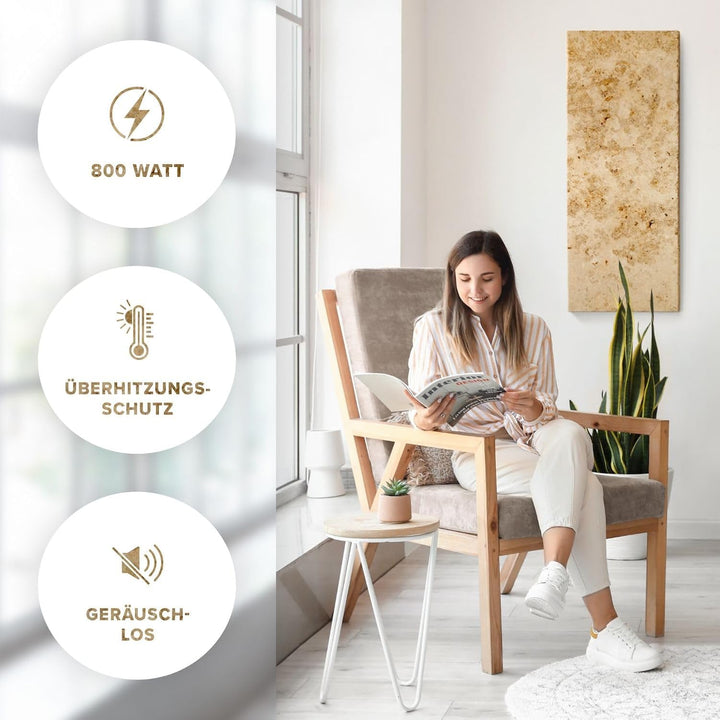 Marmor Infrarotheizung 800 Watt Jura – Massive Wandheizung aus deutschem Jura-Marmor, energiesparend