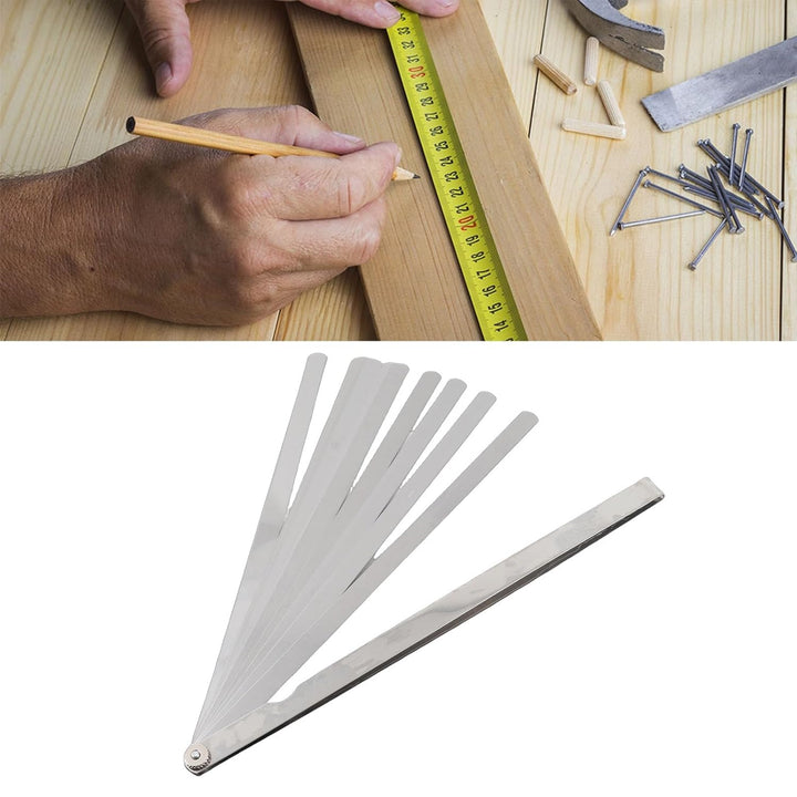 Präzisions Fühlerlehre Set, 300 mm, 17 Klingen aus Edelstahl, 0,02-1,00 mm Metrische Messlehre für S