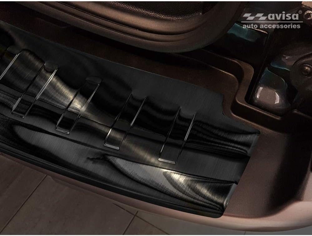 Avisa Schwarz Edelstahl Heckstossstangenschutz kompatibel mit Ford Ecosport II Facelift 2017- inkl.