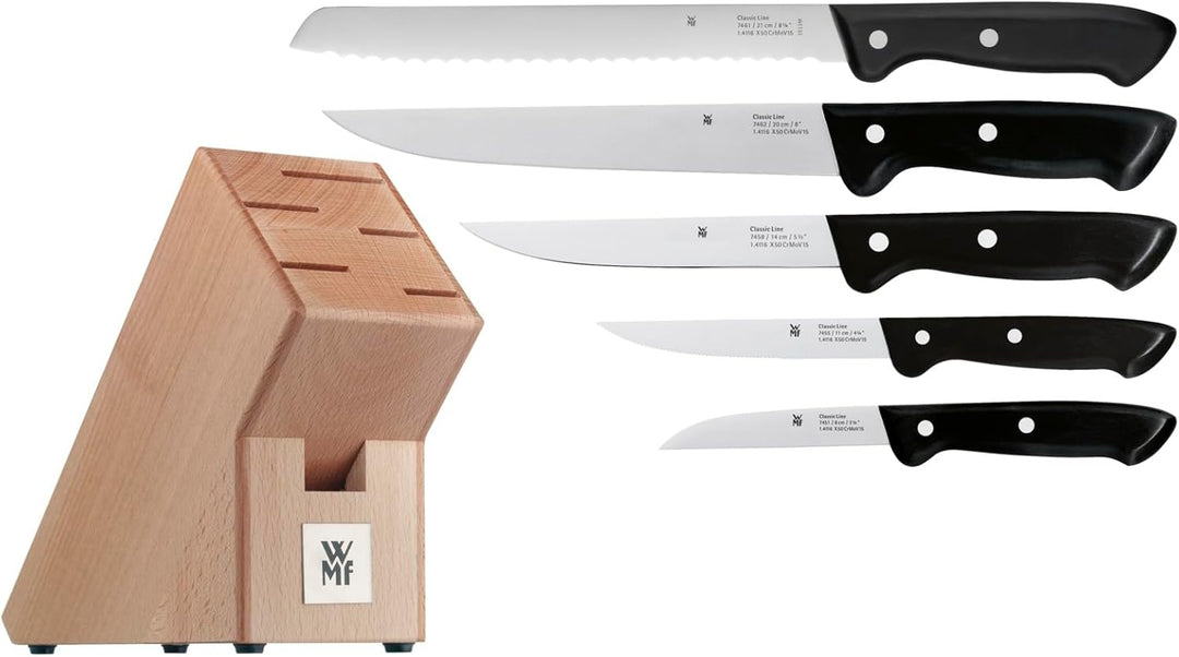 WMF Messerblock mit Messerset 6-teilig CLASSIC LINE 5 Messer, 1 Block aus, Single