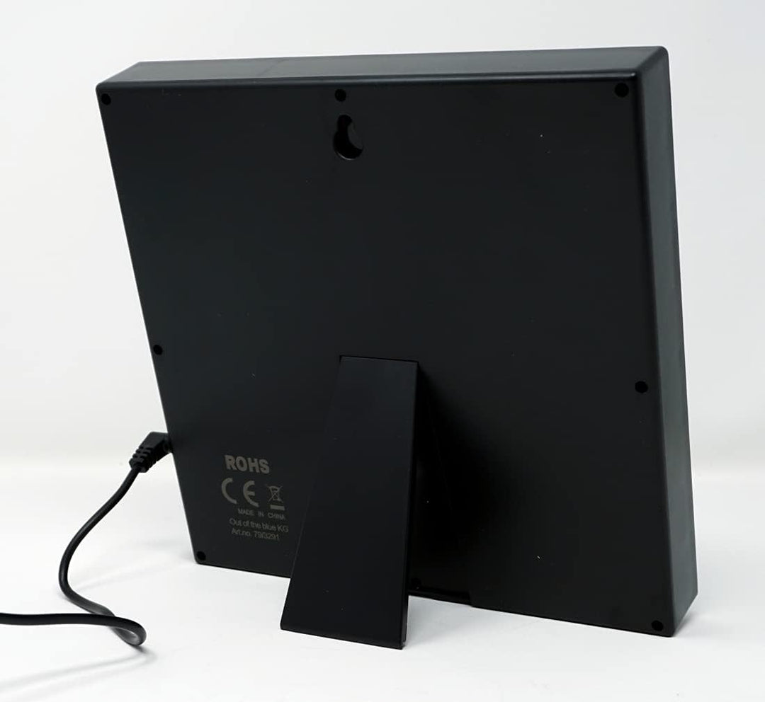 Uhr mit Deutscher LED Wort Anzeige Wortuhr schwarz 20x20 cm Tischuhr Wanduhr