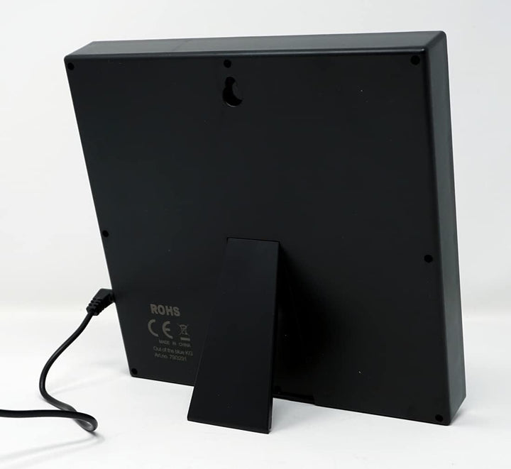 Uhr mit Deutscher LED Wort Anzeige Wortuhr schwarz 20x20 cm Tischuhr Wanduhr