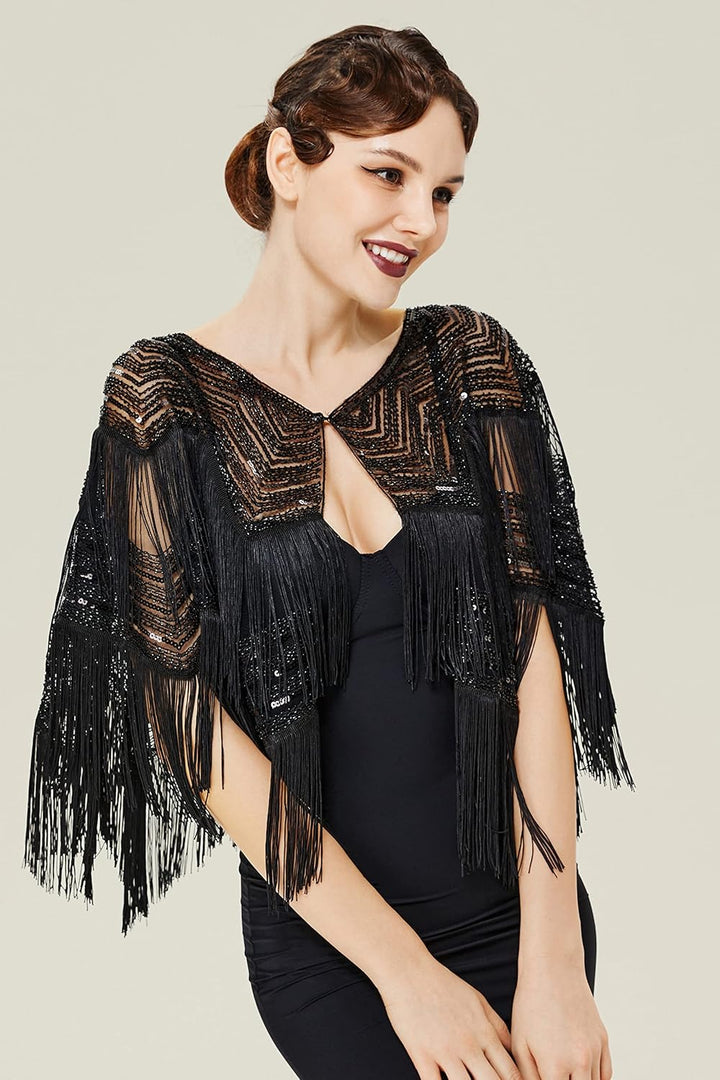 BABEYOND Damen Pashmina-Schal Einheitsgrösse Schwarz, Einheitsgrösse Schwarz