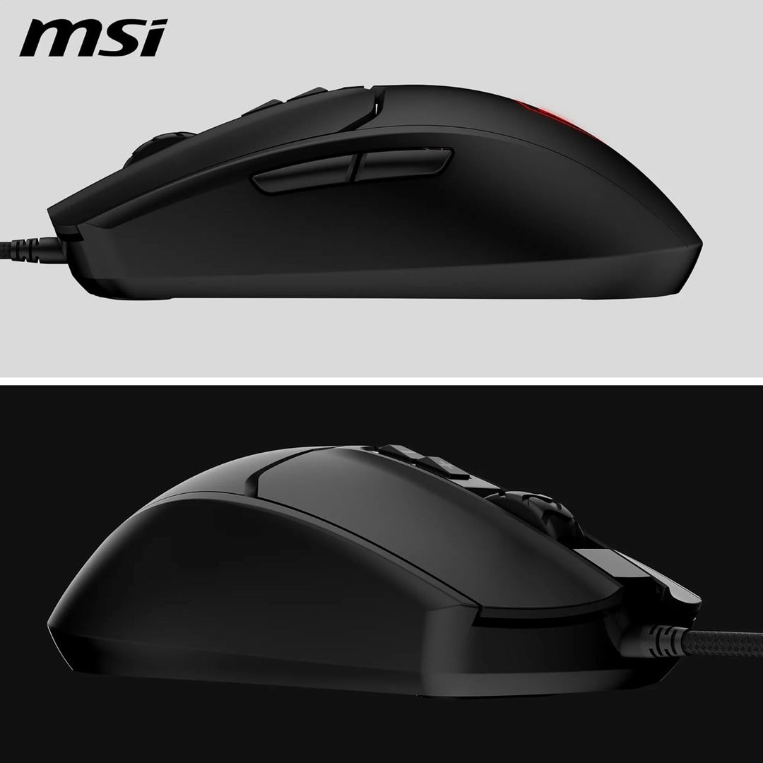MSI Forge GM100 Gaming-Maus – 6400 DPI optischer Sensor, symmetrisch, 10 Mio. Klickschalter, 7 Taste