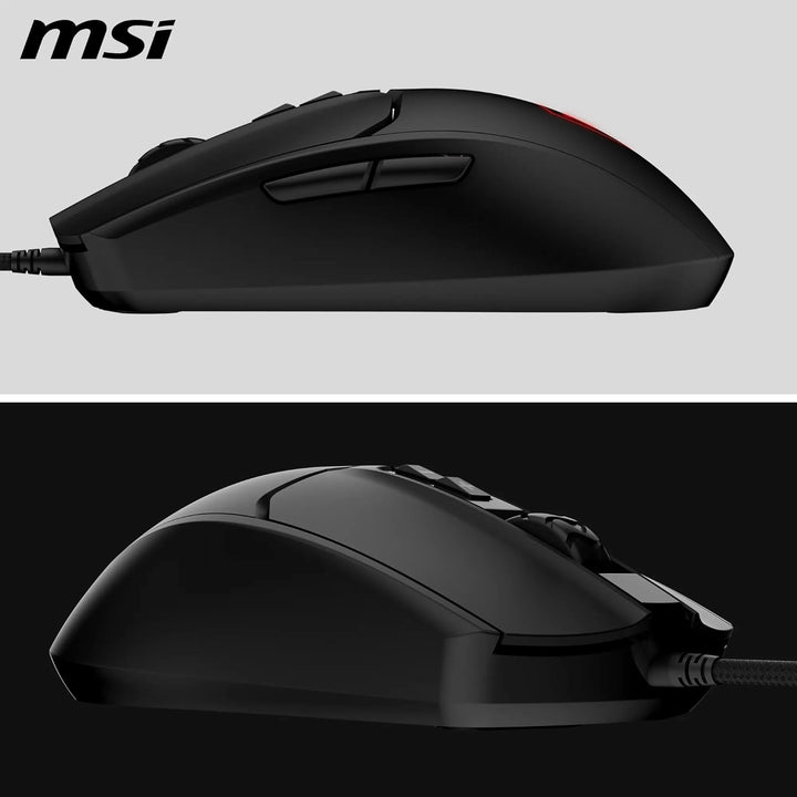 MSI Forge GM100 Gaming-Maus – 6400 DPI optischer Sensor, symmetrisch, 10 Mio. Klickschalter, 7 Taste