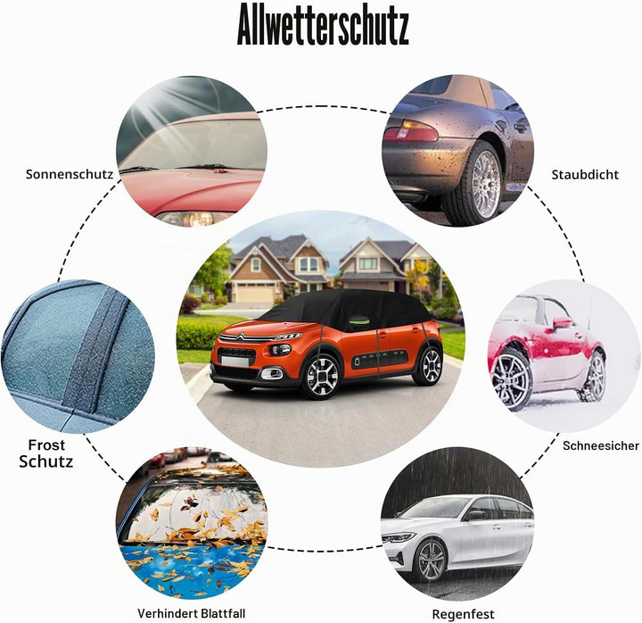 Halbe Autoabdeckung Ersatz für Citroen C3 2009-2025, Softtop Dachschutz Autoabdeckung Wasserdicht, H