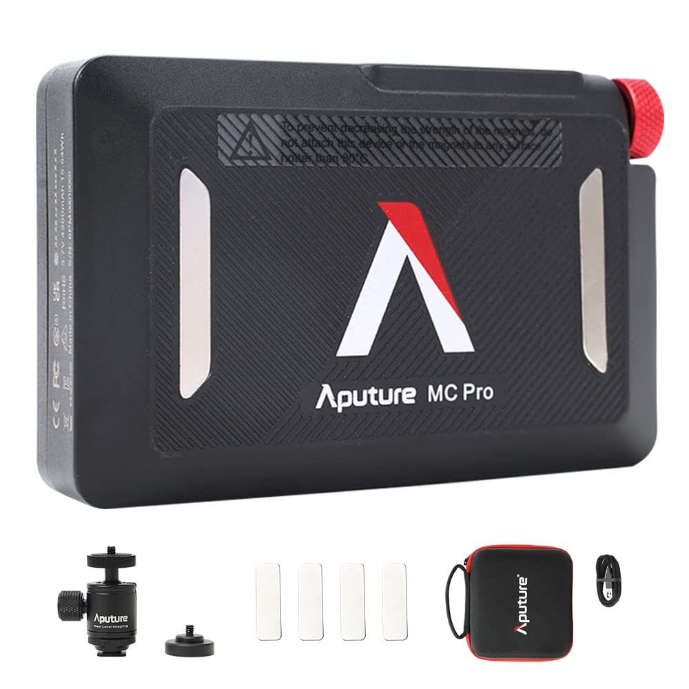 Aputure MC Pro RGBWW Mini LED Videoleuchte Mini tragbares On-Camera Filmlicht mit 2000K-10000K CCT-B