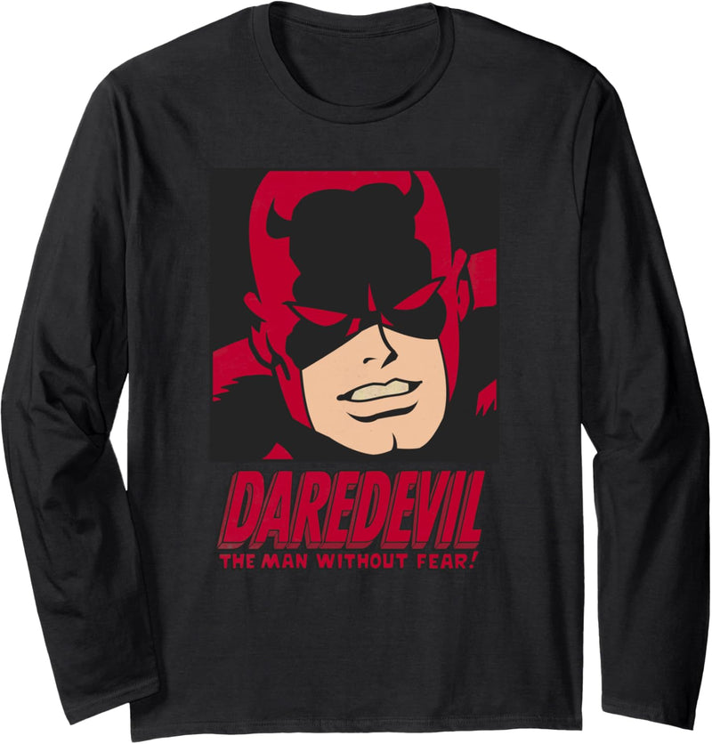 Marvel Daredevil The Man Without Fear Comic Face Langarmshirt