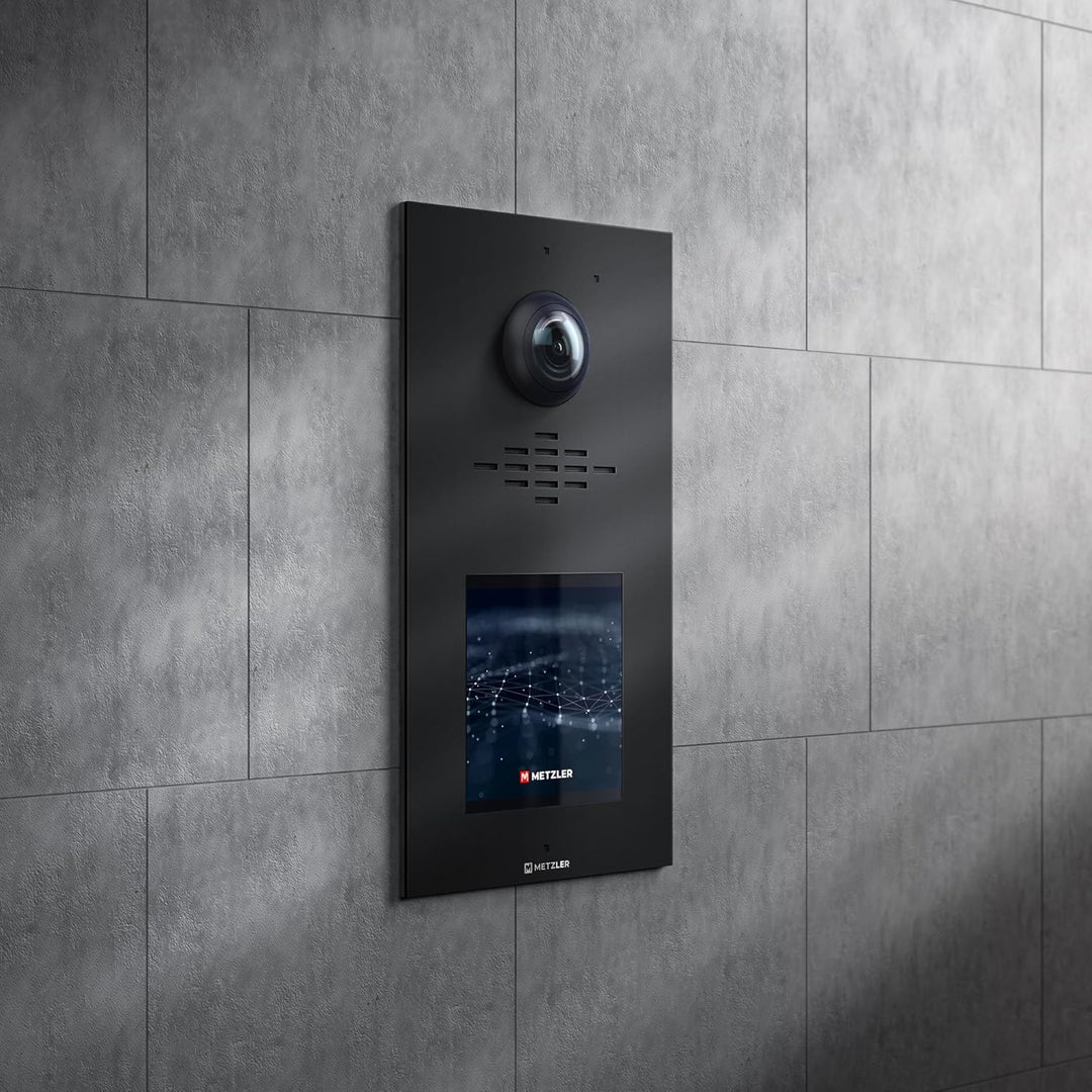 Metzler VDM10 2.0 modulare Video Türsprechanlage in Schwarz - 2-Draht - Türklingel mit HD-Kamera, 1-