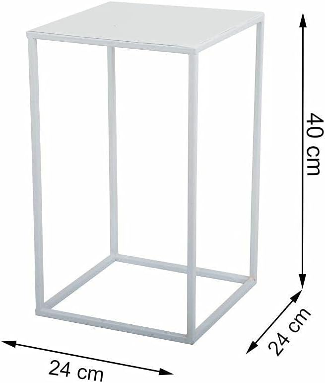 HowHomely Blumenständer Metall Weiss 40 cm Hoch - Solider und Robuster Blumenhocker Metall - Pflanze