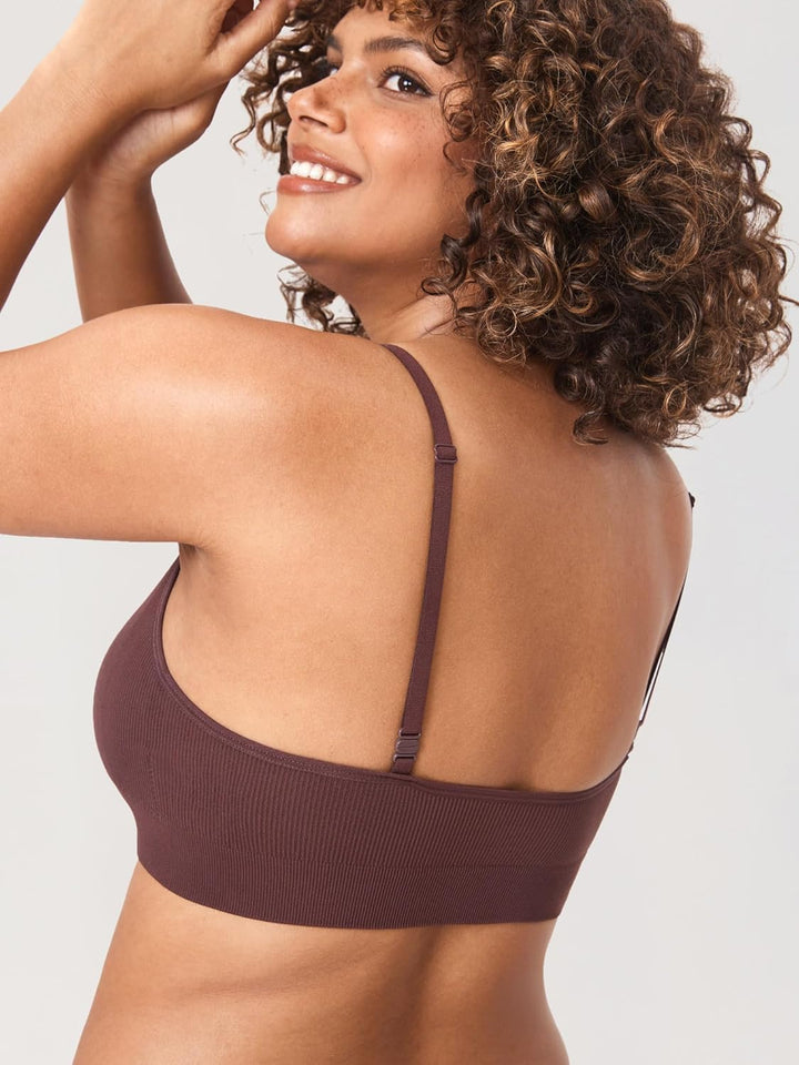 MOMANDA Damen Still BH ohne Bügel Soft Gepolstert Gerippt Schwangerschafts BHS Schlaf Bequemer XXL H