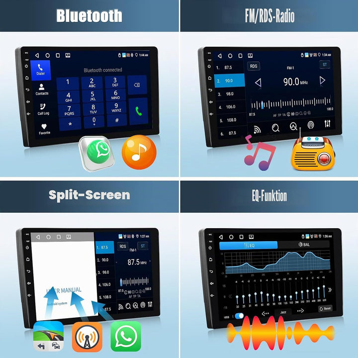 CAMECHO 4+64G Android 15 Navi Autoradio für VW Magotan/CC Passat B7 B6 2010-2014 mit Rückfahrkamera,