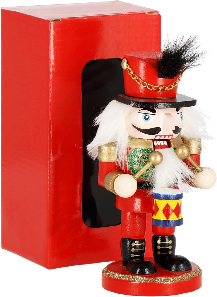 SPRINGOS Dekofigur Nussknacker Figur aus Holz Soldat mit Trommler 15,5 cm Weihnachtsdekoration Holzf