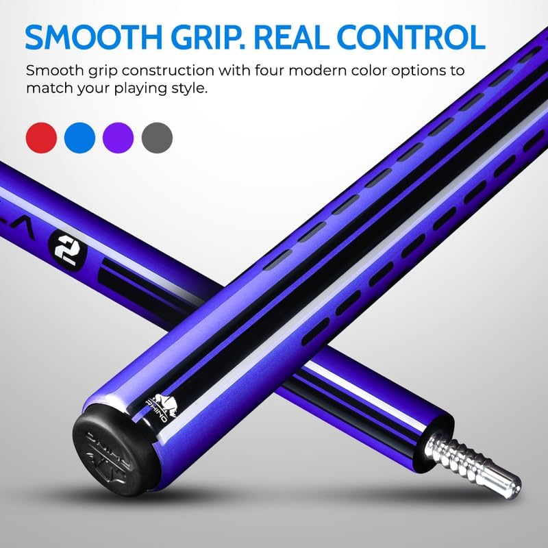 RHINO Nebula 2 Billardqueue – Premium-Kohlefaser-Schaft &amp; Verbundkolben Time Crystal Tip Pro Taper D