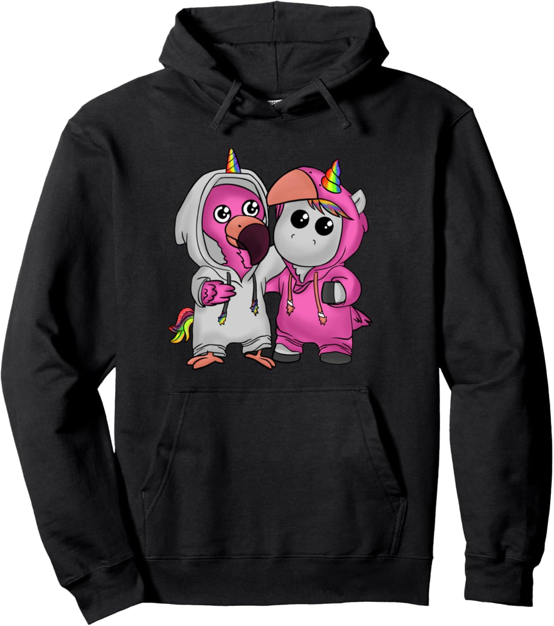 Mädchen Kinder Frauen Damen Mode Einhorn pink Flamingo Pullover Hoodie