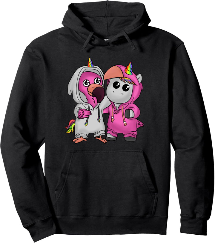 Mädchen Kinder Frauen Damen Mode Einhorn pink Flamingo Pullover Hoodie