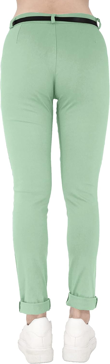 JOPHY & CO. Elastische Damen-Chino-Hose mit Gürtel (Artikelnummer: 3008)