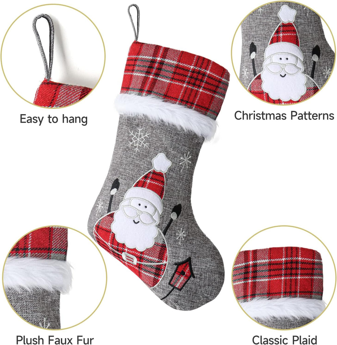 LOMOHOO Weihnachtsstrumpf 3er Set 46cm Grossen Nikolausstiefel Nikolausstrumpf für Weihnachtsdeko,We