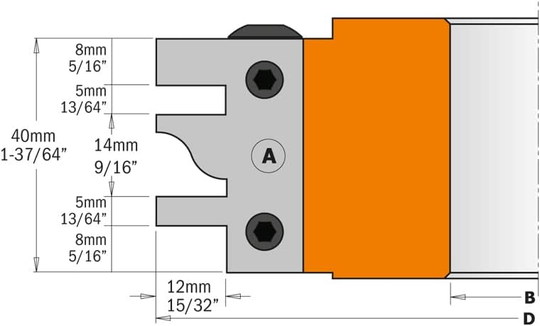 CMT 692.121.50 – Cabezal Sin contracuch. D = 120 x 40 x 50 (Ahorn)