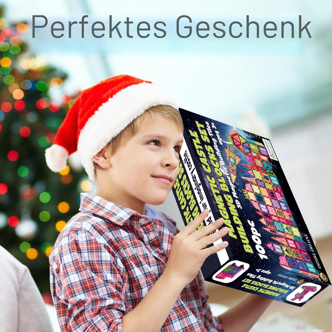 Desire Deluxe Magnetische Fliesen Bausteine Set Spielzeug für Mädchen & Jungen ab 3 Jahren – Pädagog