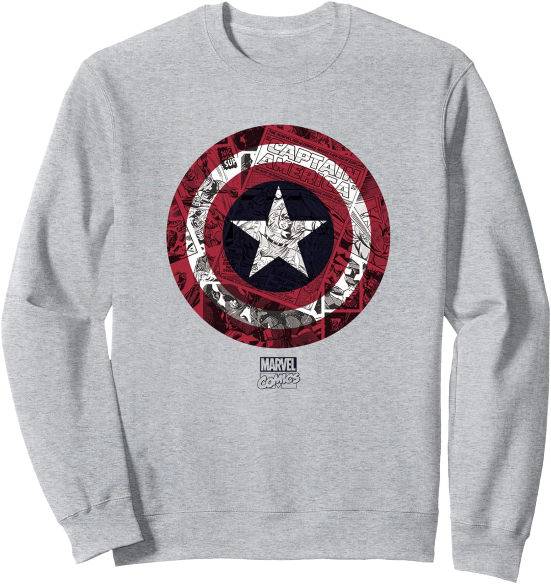Marvel Captain America Comic Shield Black Sweatshirt
