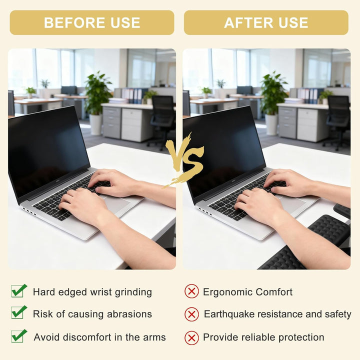 2 Stück L-förmige Handballenauflage Tastatur, Armauflage Schreibtisch EdgeRest, Memory Foam Schreibt