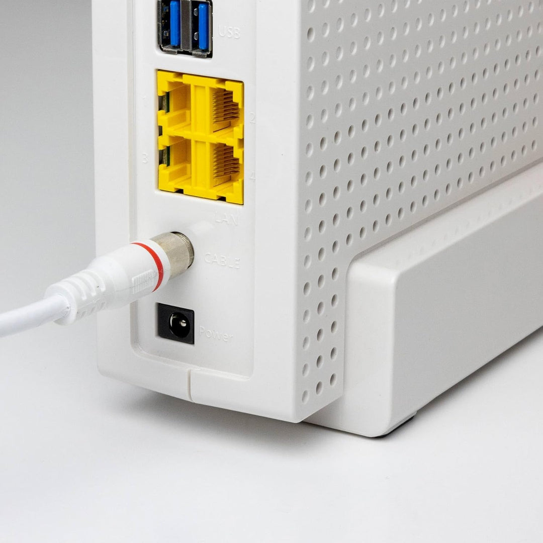 Axing EAK 901-80 Endgeräteanschlusskabel 9 m F-Quickfix F-Stecker 4-fach geschirmt Modemkabel für Ka