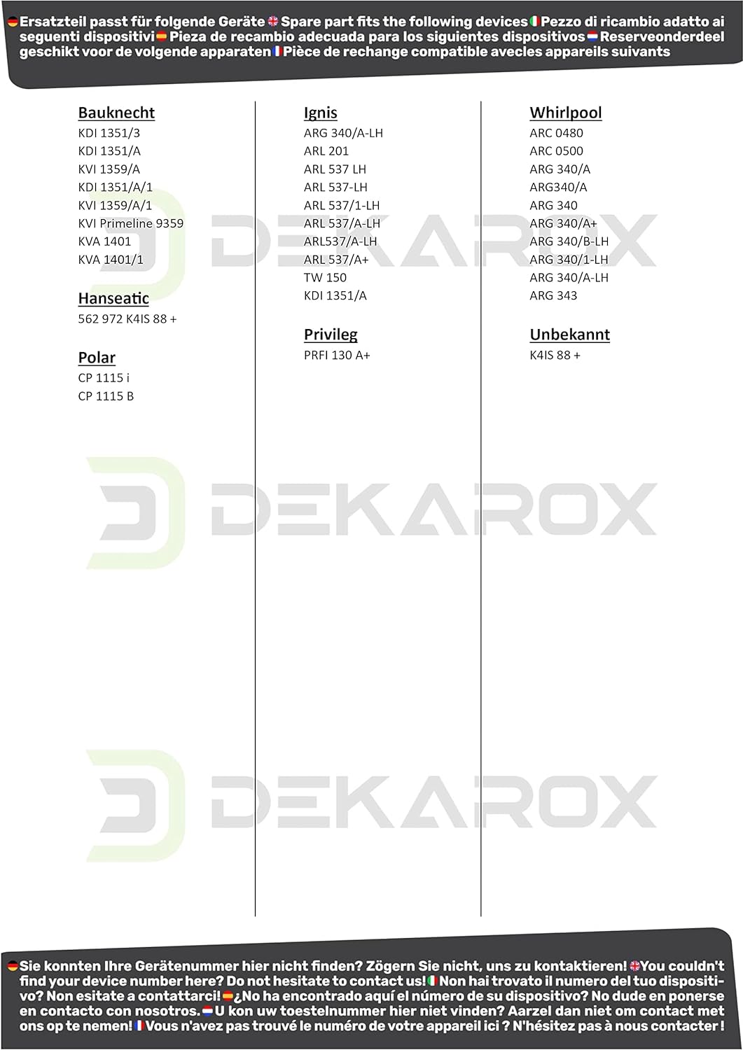 DEKAROX Gefrierfachklappe für Whirlpool Bauknecht 481241619514 für Gefrierfach in Kühlschrank KühlGe