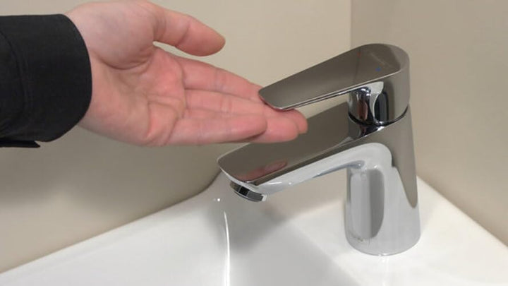 hansgrohe Wasserhahn Talis E (Armatur mit Auslauf Höhe 80mm und Zugstangen-Ablaufgarnitur) Chrom Chr