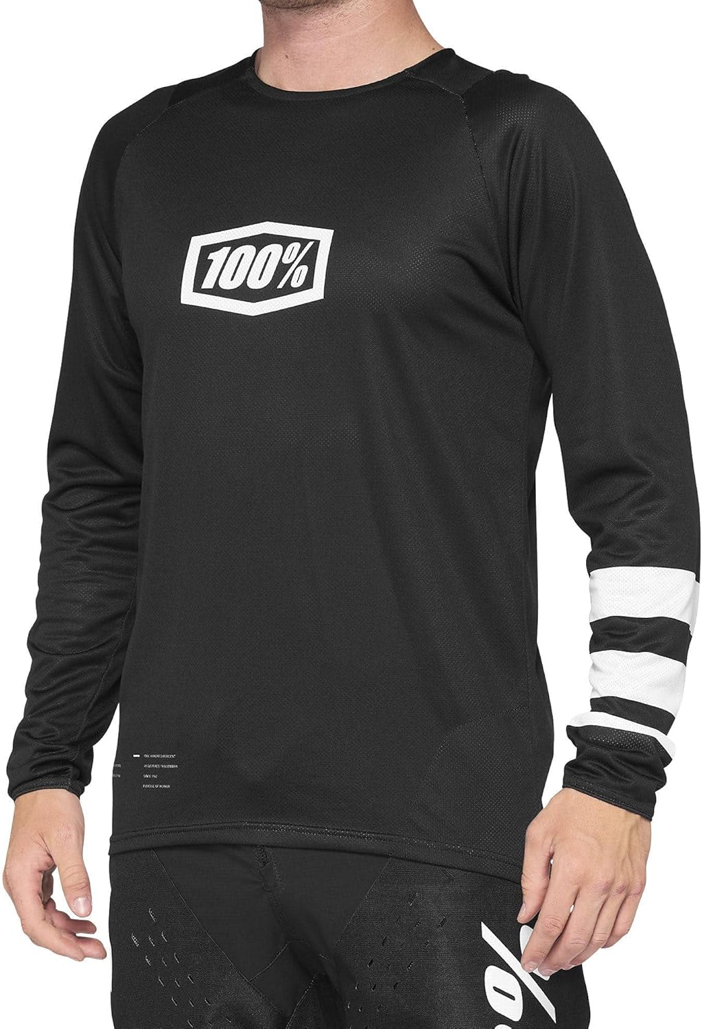 100% MTB WEAR Unisex R-core Youth Jersey Black/White Y-md Pullover, Bunt, S/M