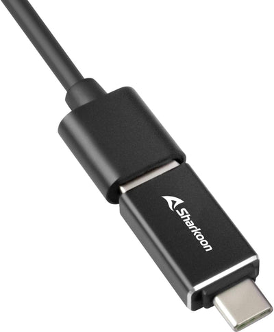 Sharkoon 3-Port USB 3.2 GEN 1 Aluminium Hub, RJ45 Ethernet Adapter, Schwarz