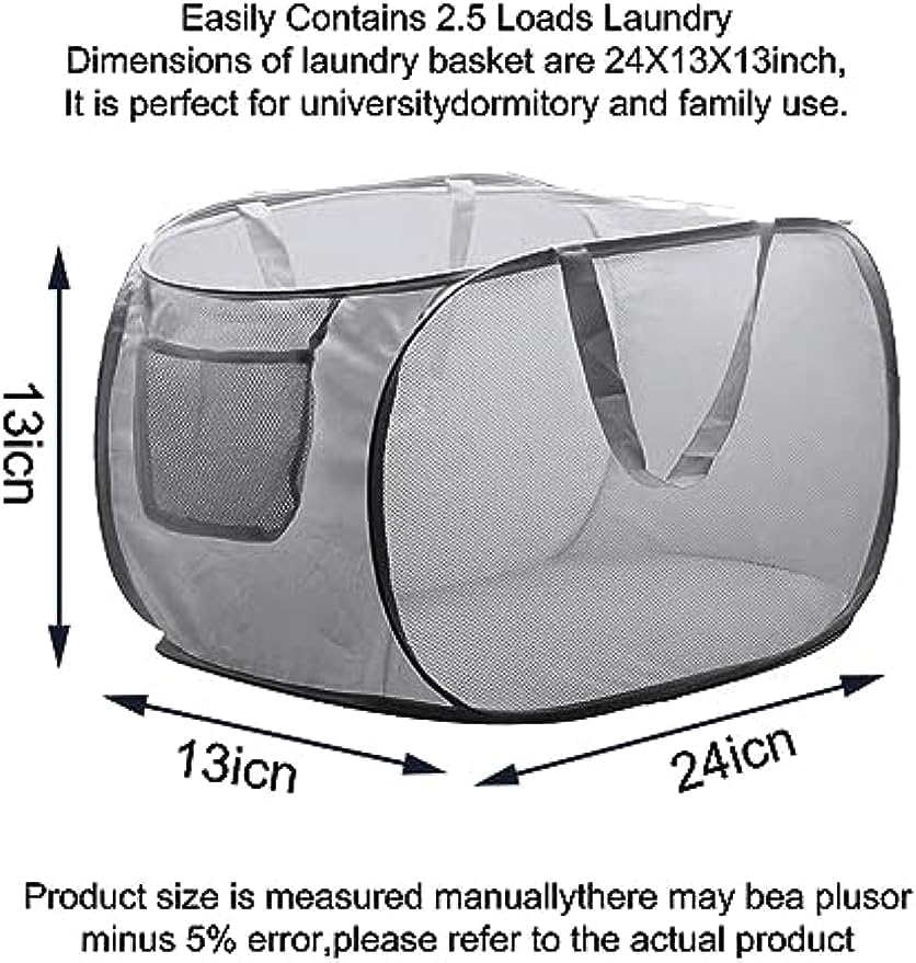 Pop Up Wäschekorb Faltbarer Wäschekorb 2 Stk(36 * 36 * 58 Cm) Wäschetonne Wäschekorb klappbar mit Gr