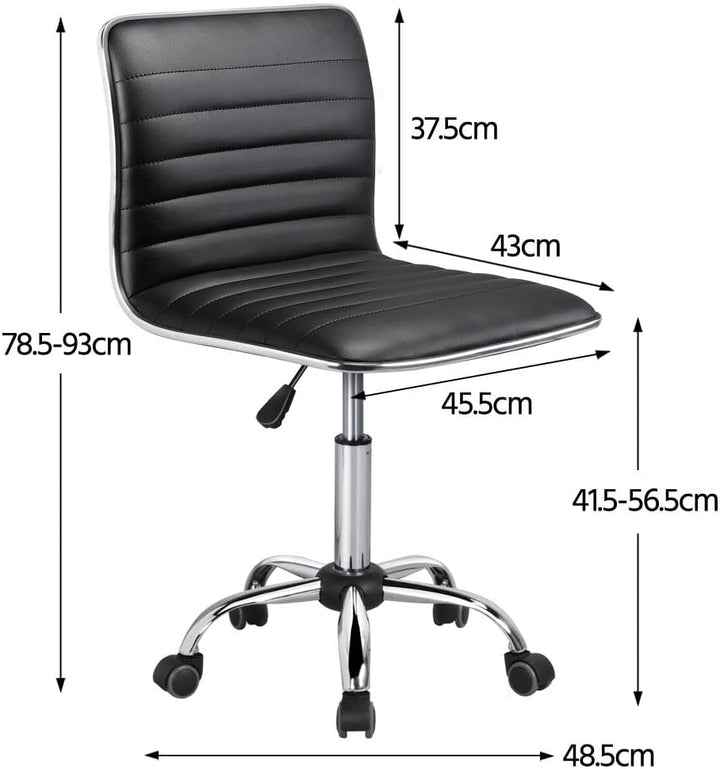 Yaheetech Bürostuhl Drehstuhl ergonomischer Schreibtischstuhl, Drehsessel mit Rollen, ohne Armlehne,