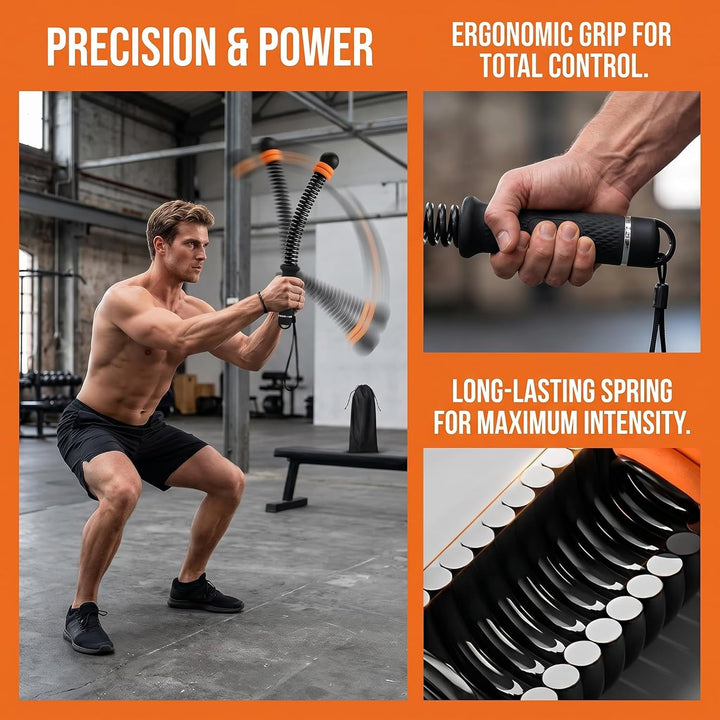 Ropeless Battle Ropes, Battle Rope ohne Seil, Kompaktes Heimtraining (43 cm, 1,3 kg), Leises Ganzkör