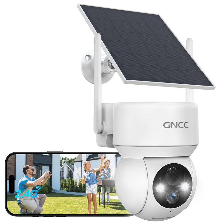 GNCC Solar Überwachungskamera Aussen Akku, 1080P Outdoor WLAN Kamera Überwachung Aussen mit Farb-Nac