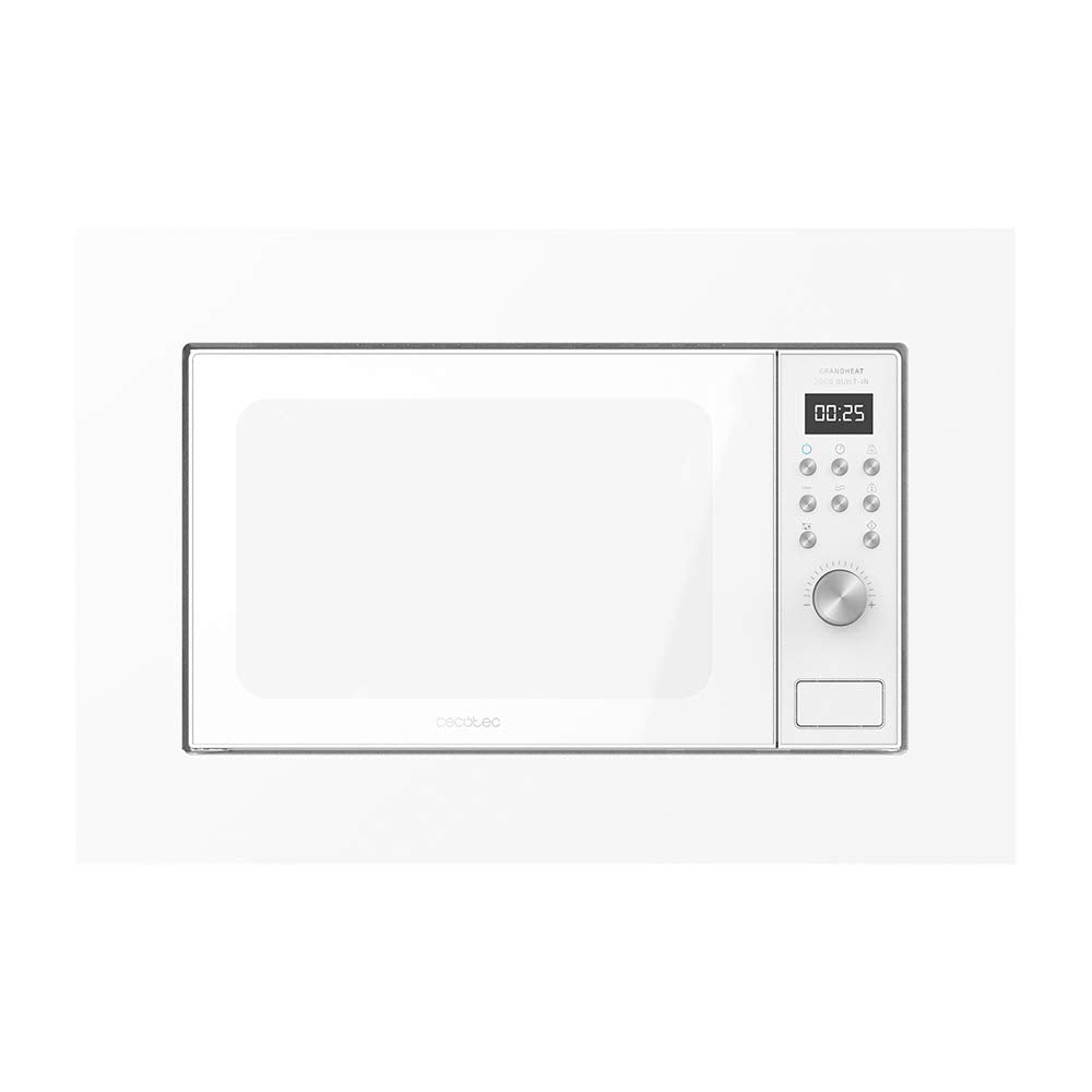 Cecotec Eingebaute Digitale Mikrowelle GrandHeat 2000 Built-in White. Leistung von 700 W, 20 Litern,