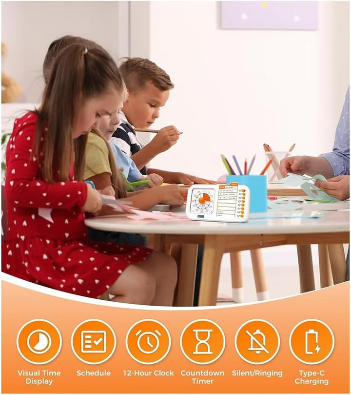 Visueller ADHS-Timer für Kinder und Erwachsene mit Planungstafel, Aufgabentimer, Aufgabentabelle und