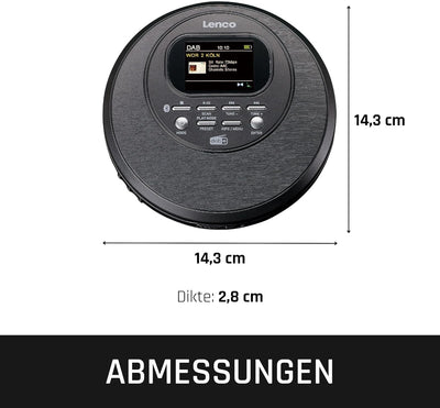 Lenco CD-500 Tragbarer CD-Player - Diskman - Bluetooth Walkman - DAB+ Radio - Anti-shock - Hörbuchfu