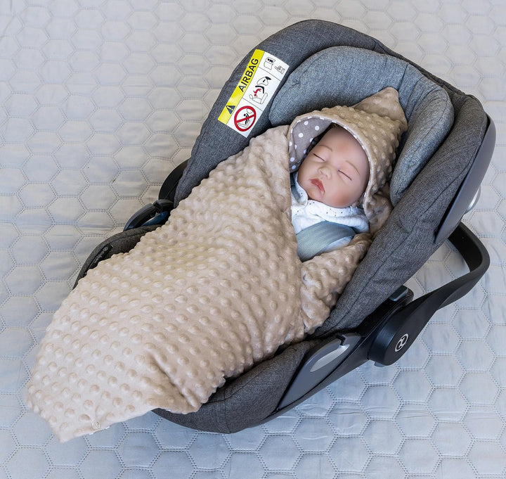 LOOLAY Einschlagdecke Babyschale - Babydecke Autositz 90x90 cm - Fusssack für Autositz Ganzjahresdec